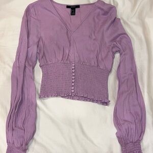 V-neck blouse with button detail